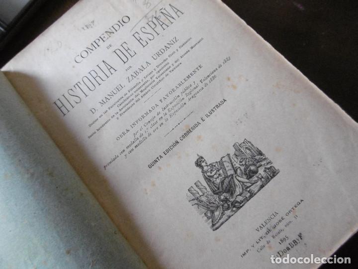 Libros antiguos: COMPENDIO DE LA HISTORIA DE ESPA&Ntilde;A--D. MANUEL ZABALA URDANIZ - Foto 1