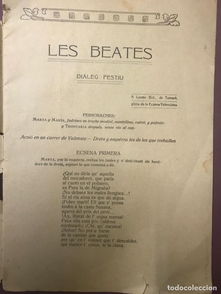 Libros antiguos: Les beates. Antoni de Cid&oacute;n. Valencia 1909. - Foto 2
