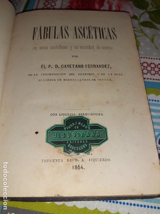 Libros antiguos: Curiosi Libro de Fabulas 1864 - Foto 1