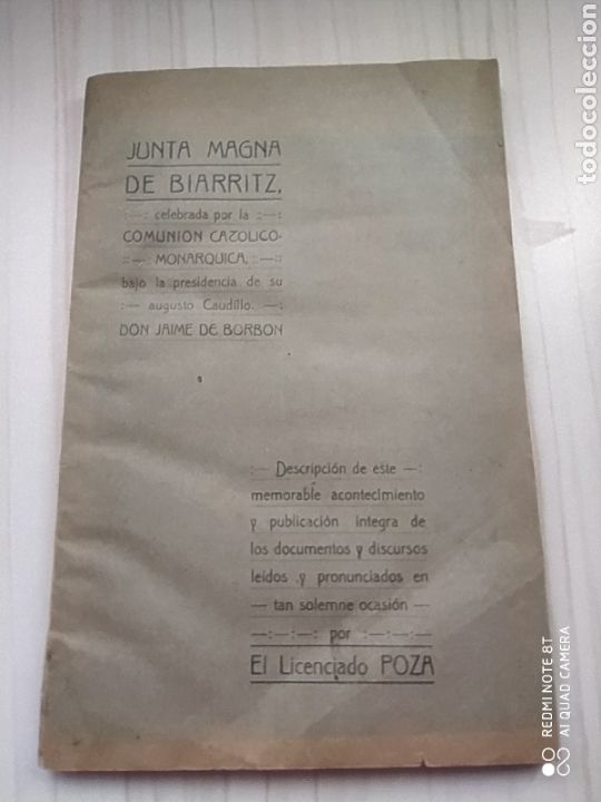 Libros antiguos: JUNTA MAGNA DE BIARRITZ - Foto 2