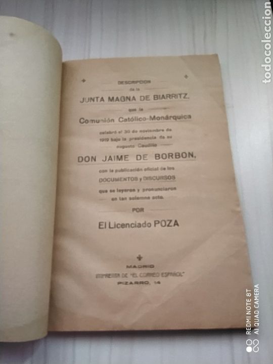 Libros antiguos: JUNTA MAGNA DE BIARRITZ - Foto 3