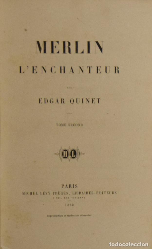 Libros antiguos: MERLIN LENCHANTEUR - Edgar QUINET - Foto 3