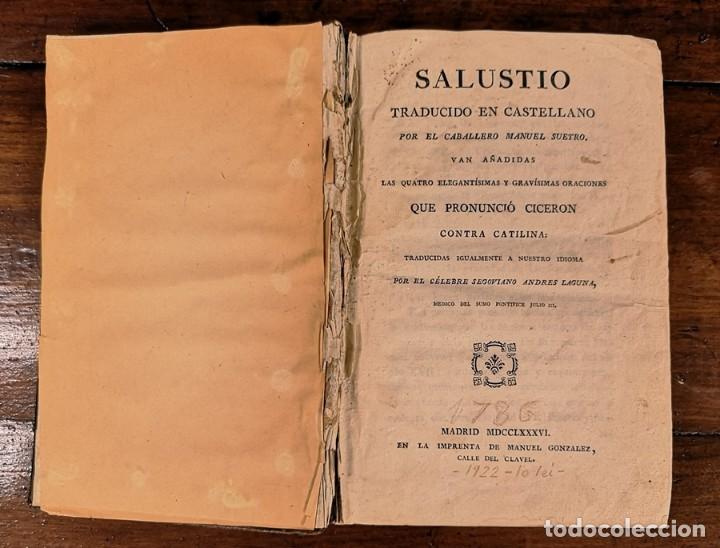 Libros antiguos: Salustio traducido en Castellano - Foto 4