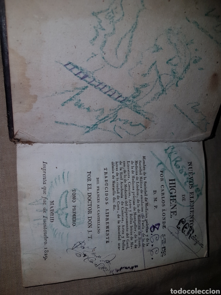 Libros antiguos: Antiguo libro elementos de higiene - Foto 2
