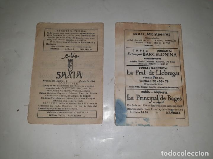 Libros antiguos: 2 CARNET DEL SARDANISTA 1960 - Foto 2