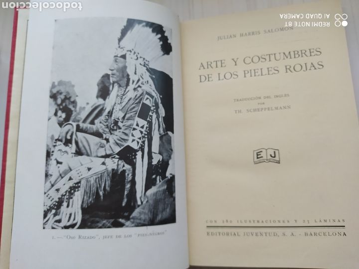 Libros antiguos: ARTE Y COSTUMBRES DE LOS PIELES ROJAS - Foto 3