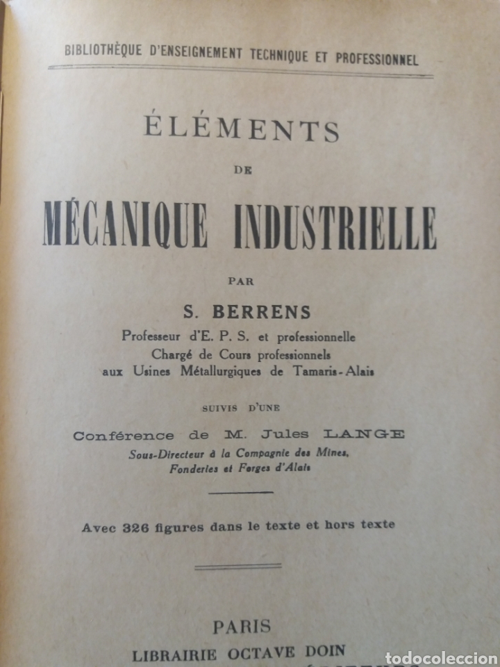 Libros antiguos: M&eacute;canique industrielle 1926 - Foto 2