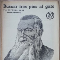 Libros antiguos: BUSCAR TRES PIES AL GATO - ALFONSO KARR - COLECCIÓN NOVELAS Y CUENTOS. Lote 200162340