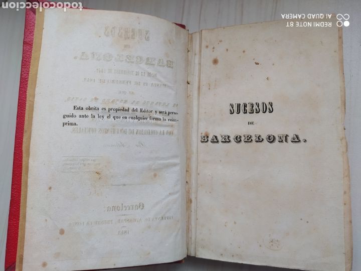 Libros antiguos: SUCESOS DE BARCELONA 1842 - ADRIANO - Foto 2