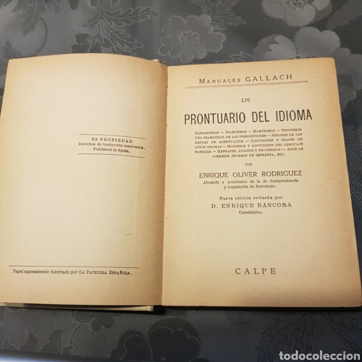 Libros antiguos: Prontuario del idioma. Manuales Gallach. - Foto 4