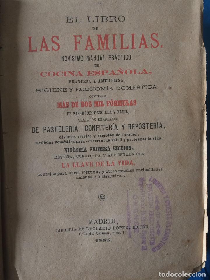 Libros antiguos: COCINA ESPA&Ntilde;OLA 1885 - Foto 1