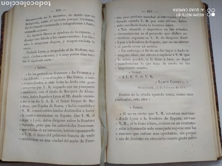 Libros antiguos: CARLOS VII Y D. RAMON CABRERA - ARJONA - Foto 5