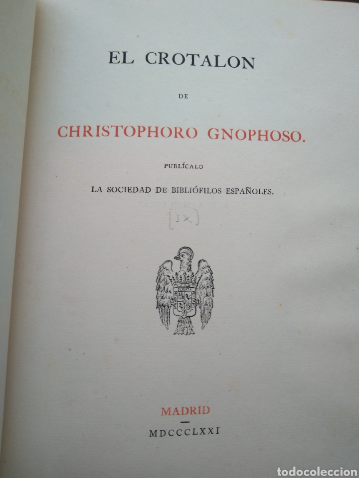 Libros antiguos: GNOPHOSO CHRISTOPHORO.EL CROTALON - Foto 3