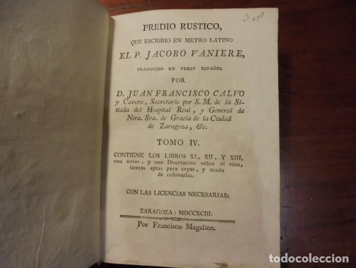 Libros antiguos: VINO. ENOLOG&Iacute;A. VANIERE. 1793 - Foto 1