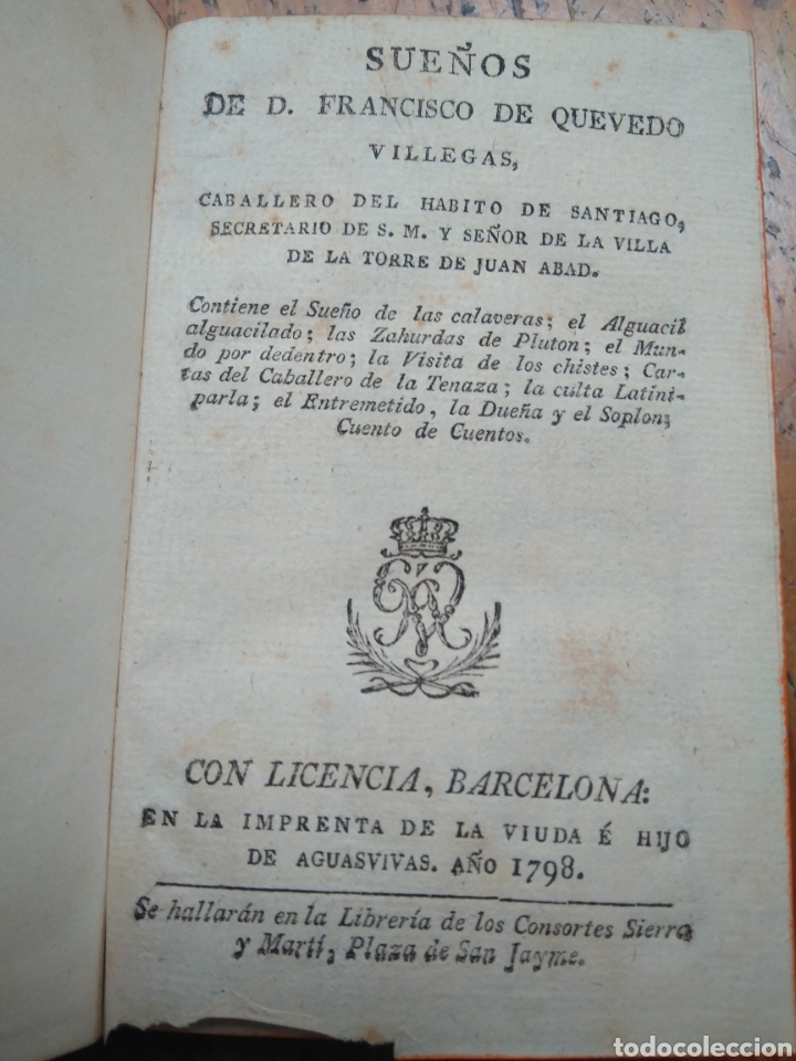 Libros antiguos: QUEVEDO VILLEGAS FRANCISCO.SUE&Ntilde;OS - Foto 1