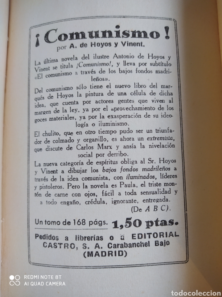 Libros antiguos: SANGRE EN EL BARRO. HOYOS Y VINENT. - Foto 4