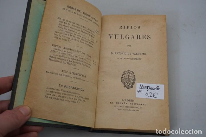 Libros antiguos: (0) / RIPIOS VULGARES / ANTONIO DE VALBUENA 1891 - Foto 4