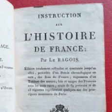 Libros antiguos: INSTRUCTION SUR L'HISTOIRE DE FRANCE PAR LE RAGOIS. 1823. EN FRANCÉS. Lote 201661748