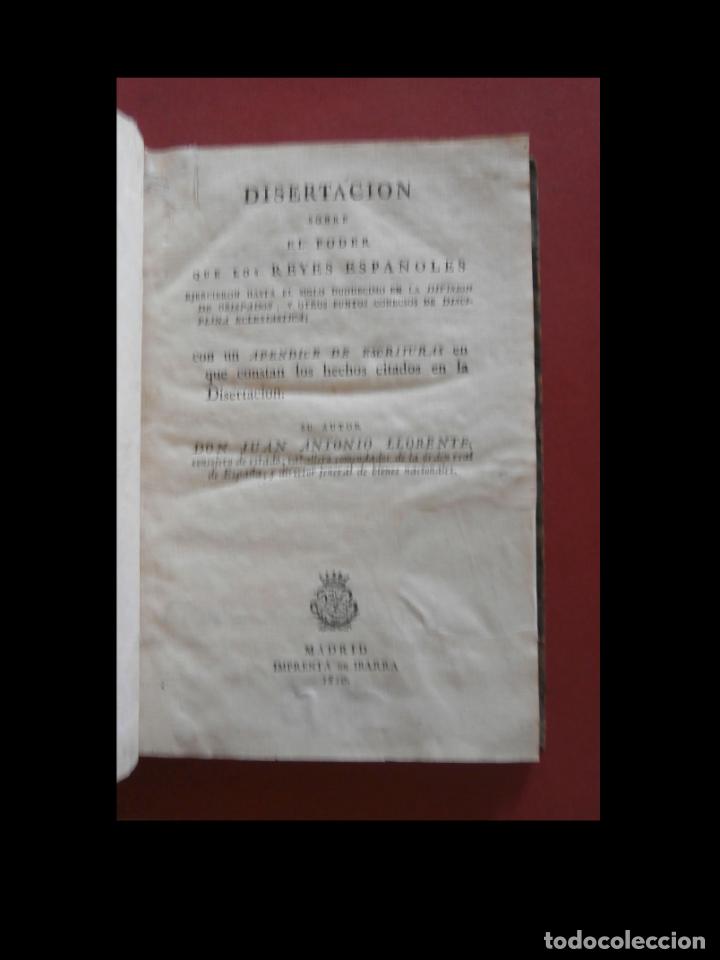 Libros antiguos: Disercion sobre el poder que los reyes espa&ntilde;oles ejercieron hasta el siglo duodecimo en la - Foto 1