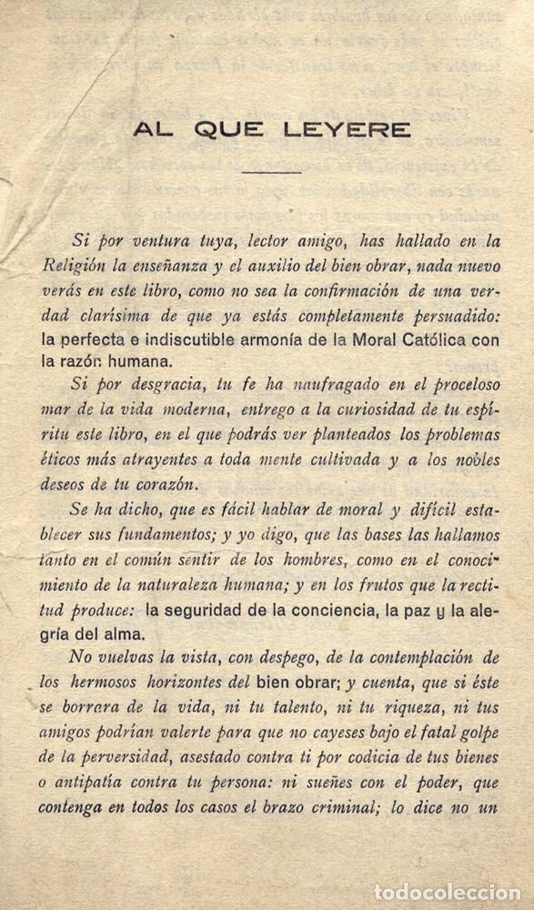 Libros antiguos: MENDIZ&Aacute;BAL, Luis.  Principios Morales B&aacute;sicos.  1915. - Foto 1
