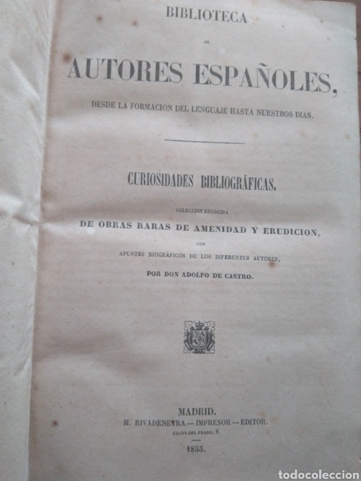 Libros antiguos: CURIOSIDADES BIBLIOGR&Aacute;FICAS - Foto 1