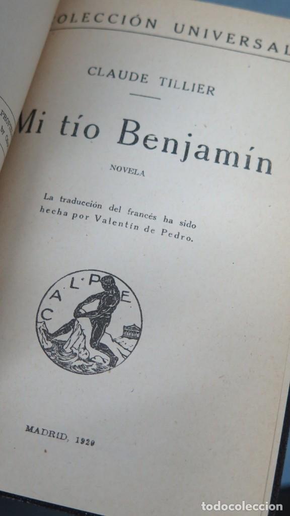 Libros antiguos: 1920.- MI TIO BENJAMIN. TILLIER - Foto 2