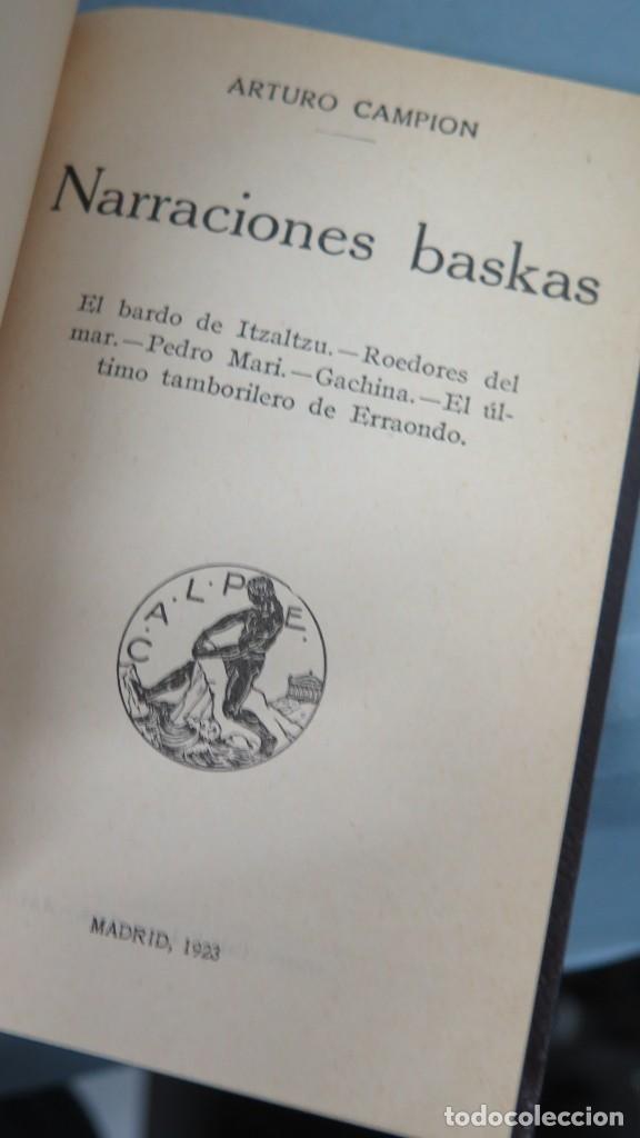 Libros antiguos: 1923.- NARRACIONES BASKAS. CHAMPION - Foto 2