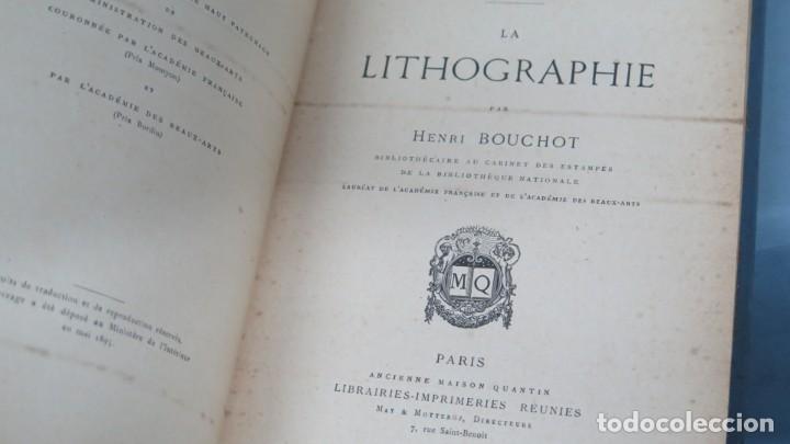 Libros antiguos: 1895.- LA LITOGRAPHIE. BOUCHOT - Foto 2