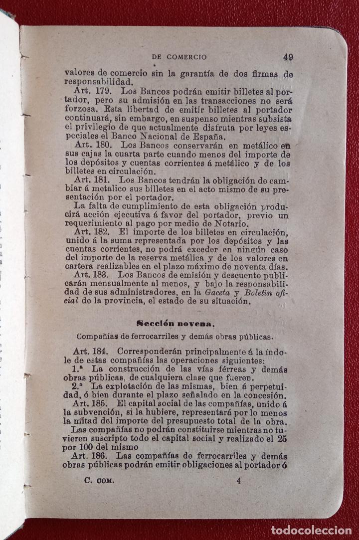 Libros antiguos: C&Oacute;DIGO DE COMERCIO VIGENTE EN ESPA&Ntilde;A. 1907 - Foto 2