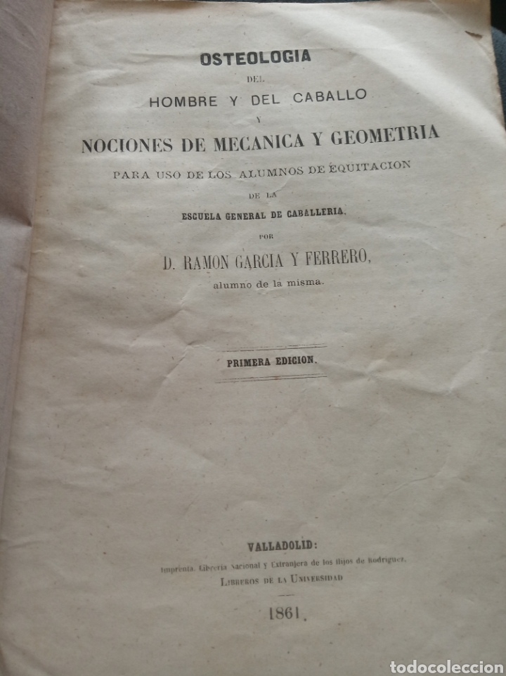 Libros antiguos: Osteolog&iacute;a del hombre y del caballo - Foto 2