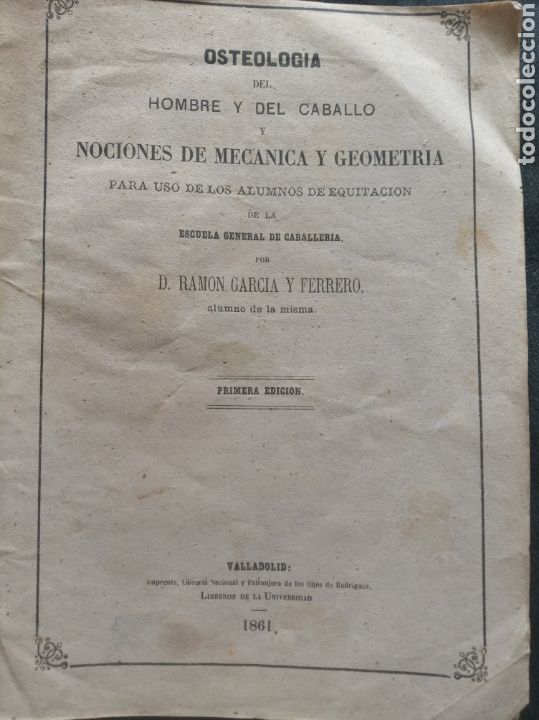 Libri antichi: Osteolog&iacute;a del hombre y del caballo