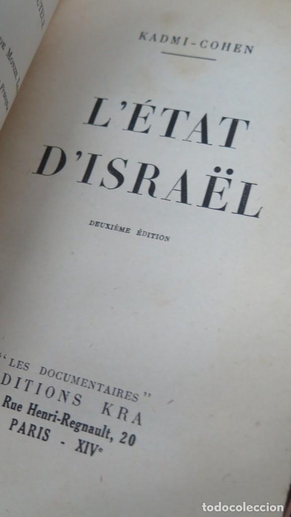 Libros antiguos: 1930.- L&acute;ETAT D&acute;ISRAEL. COHEN - Foto 2