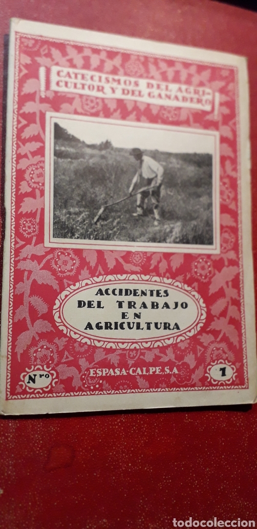Libri antichi: CATECISMOS DEL AGRICULTOR Y GANADERO.ACCIDENTES DEL TRABAJO.7..SELLO REPUBLICA.ESPASA CALPE