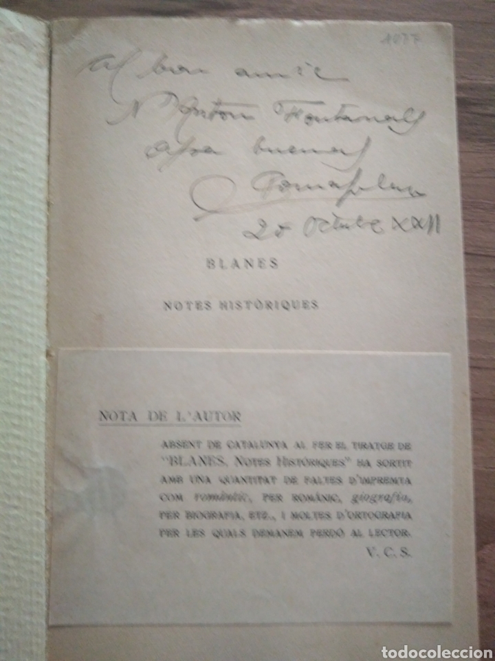 Libros antiguos: COMA SOLEY V. BLANES NOTES HIST&Ograve;RIQUES - Foto 2