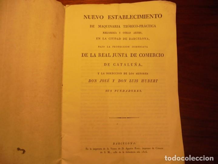 Libros antiguos: RELOJER&Iacute;A. BARCELONA. 1826 - Foto 1