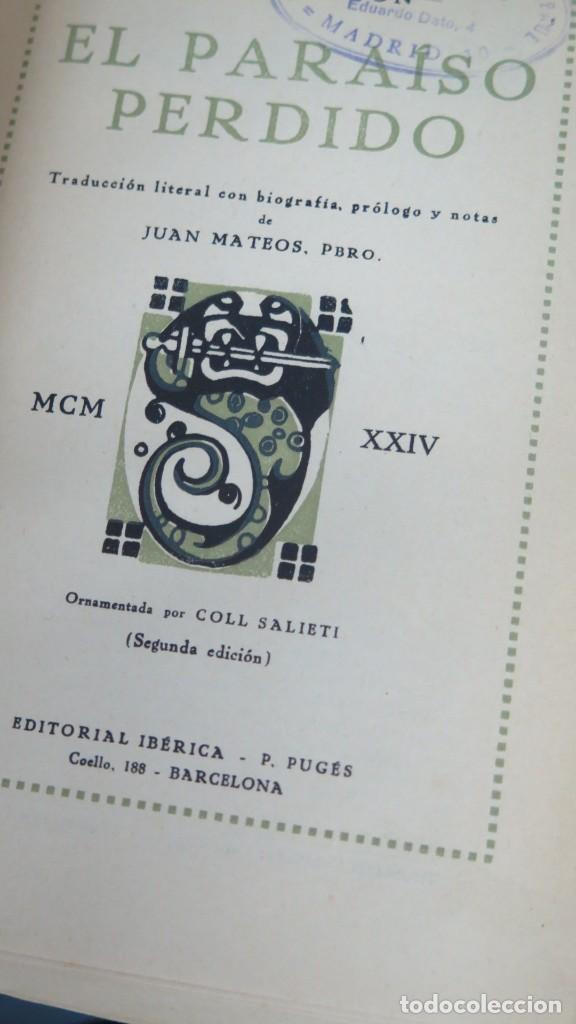 Libros antiguos: 1924.- EL PARAISO PERDIDO. MILTON - Foto 2