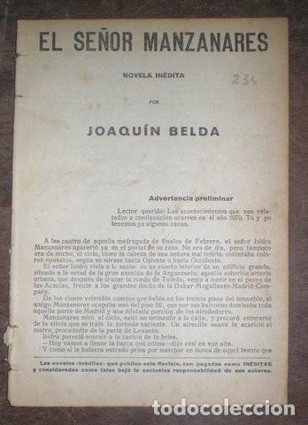 Libros antiguos: BELDA, Joaqu&iacute;n: EL SE&Ntilde;OR MANZANARES. 1920 - Foto 1