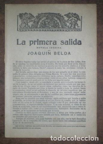 Libros antiguos: BELDA, Joaqu&iacute;n: LA PRIMERA SALIDA. 1918 - Foto 1