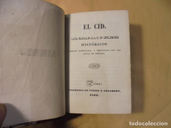 Libros antiguos: EL CID. ROMANCES HIST&Oacute;RICOS. 1844 - Foto 2