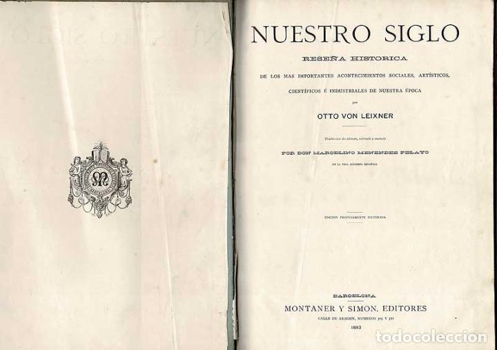 Libros antiguos: Nuestro Siglo - Otto von Leixner - Foto 2