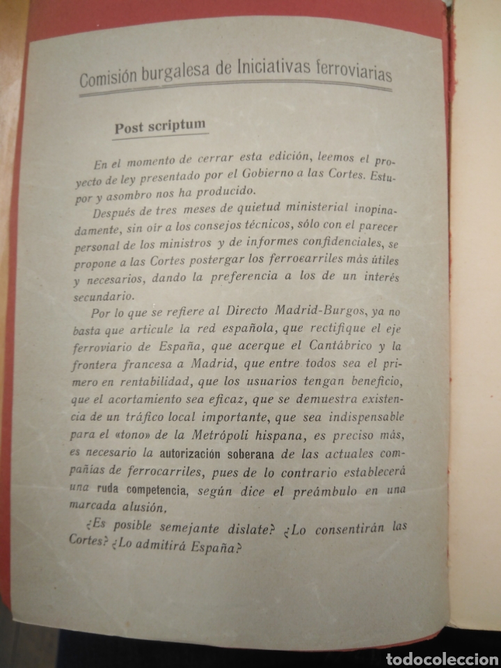 Libros antiguos: EL FERROCARRIL DIRECTO MADRID-BURGOS - Foto 2