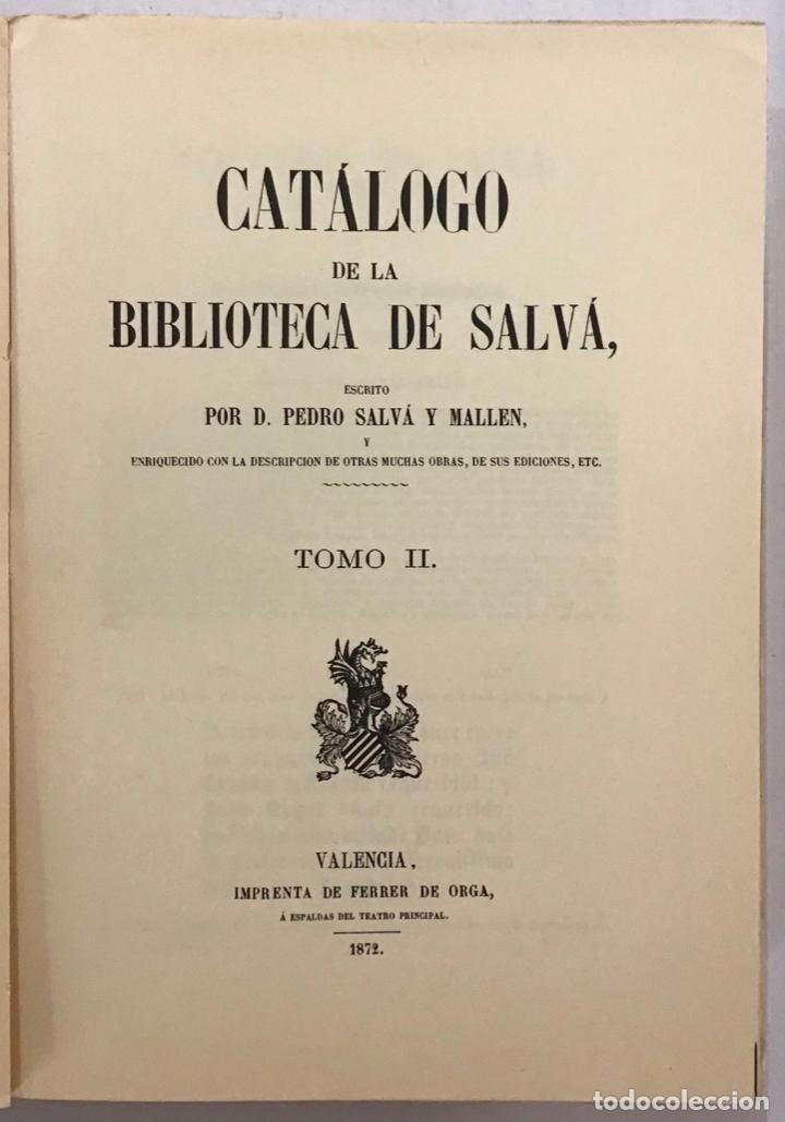 Libros antiguos: CAT&Aacute;LOGO DE LA BIBLIOTECA DE SALV&Aacute;. - Foto 5