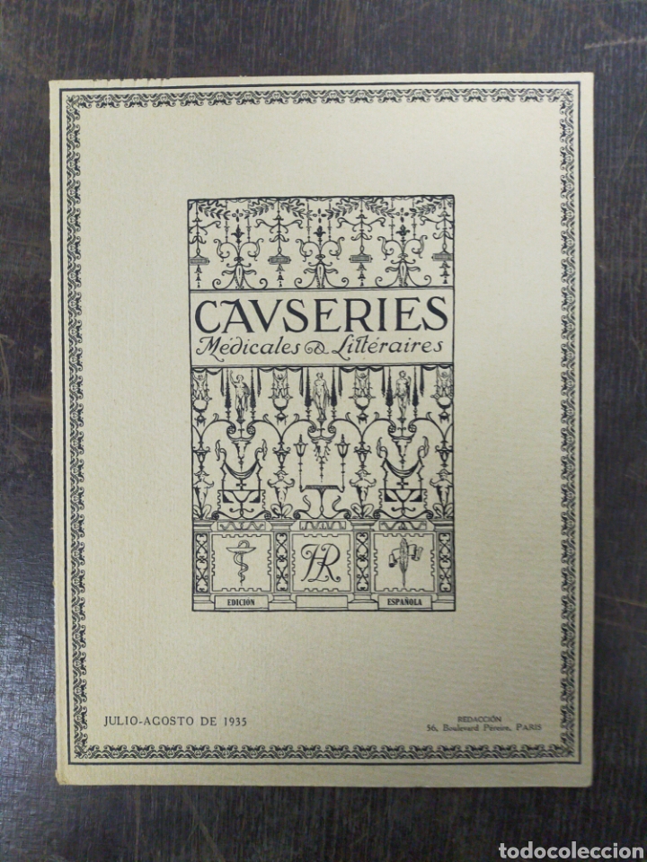 Livres anciens: Cavseries. Medicales & Literaires. Julio-agosto 1935