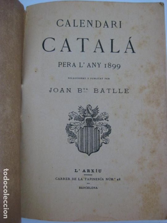 Libros antiguos: CALENDARI CATALA PERA LANY 1899 - Foto 2