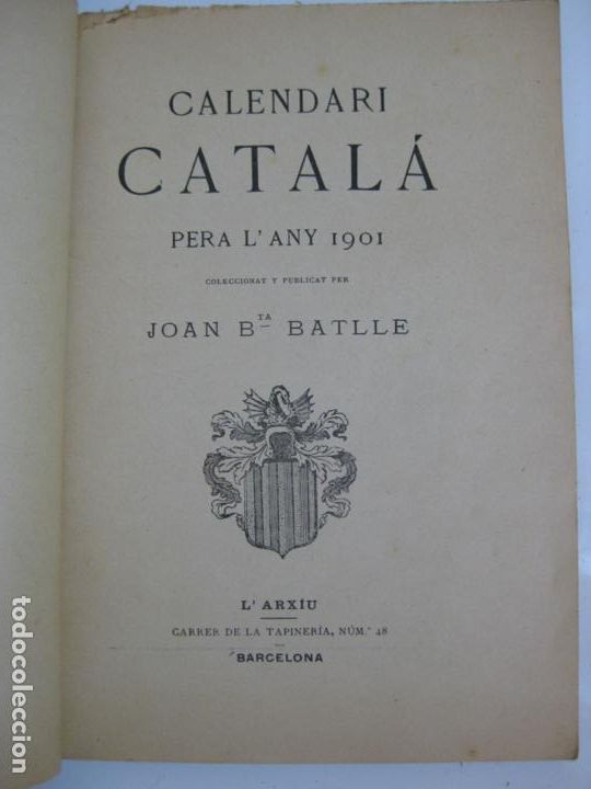 Libros antiguos: CALENDARI CATALA PERA LANY 1901 - Foto 2