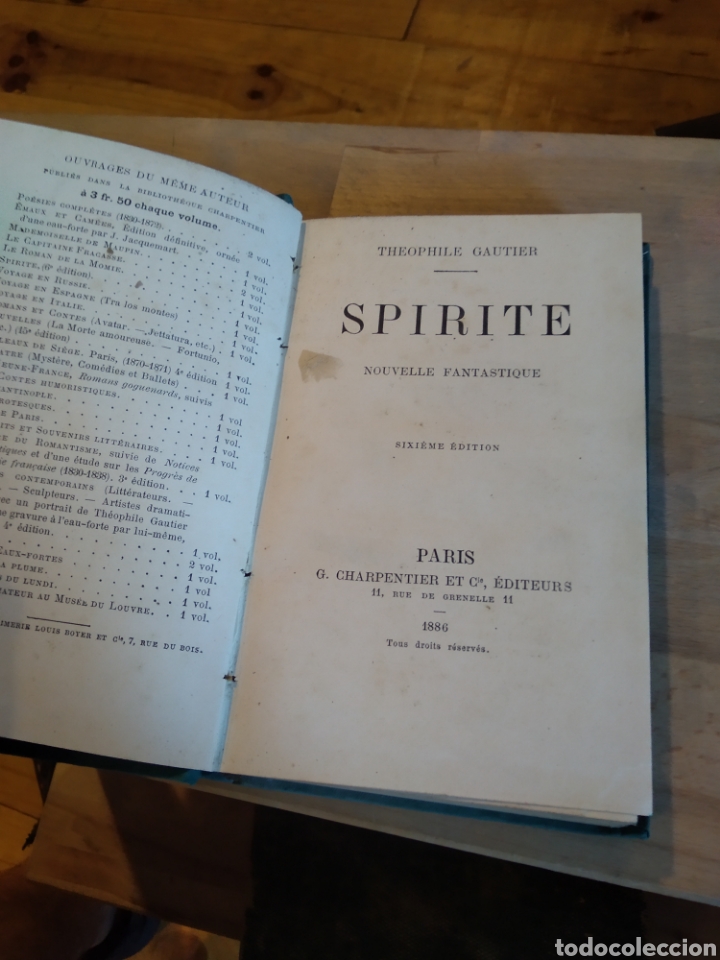 Libros antiguos: SPIRITE. THEOPHILE GAUTIER. 1886 #4927 - Foto 5