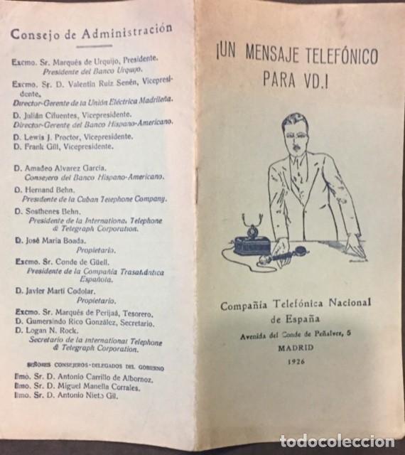 Old books: COMPA&Ntilde;IA TELEFONICA NACIONAL DE ESPA&Ntilde;A 1926 PEQUE&Ntilde;A HISTORIA
