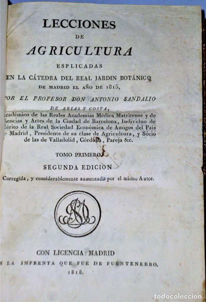Libros antiguos: LECCIONES DE AGRICULTURA. 2 TOMOS - Foto 4