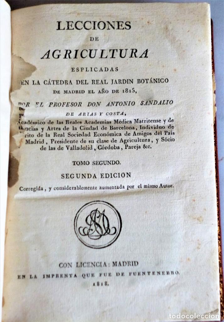 Libros antiguos: LECCIONES DE AGRICULTURA. 2 TOMOS - Foto 5