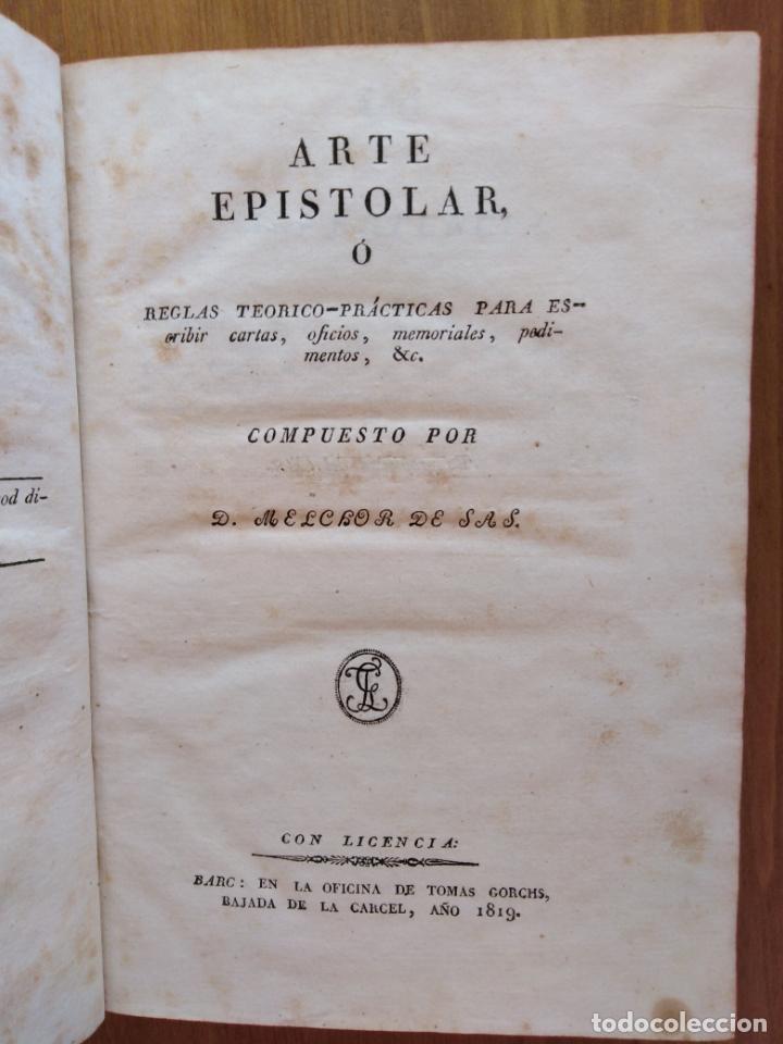 Libros antiguos: Arte epistolar. Melchor de Sas - Foto 1